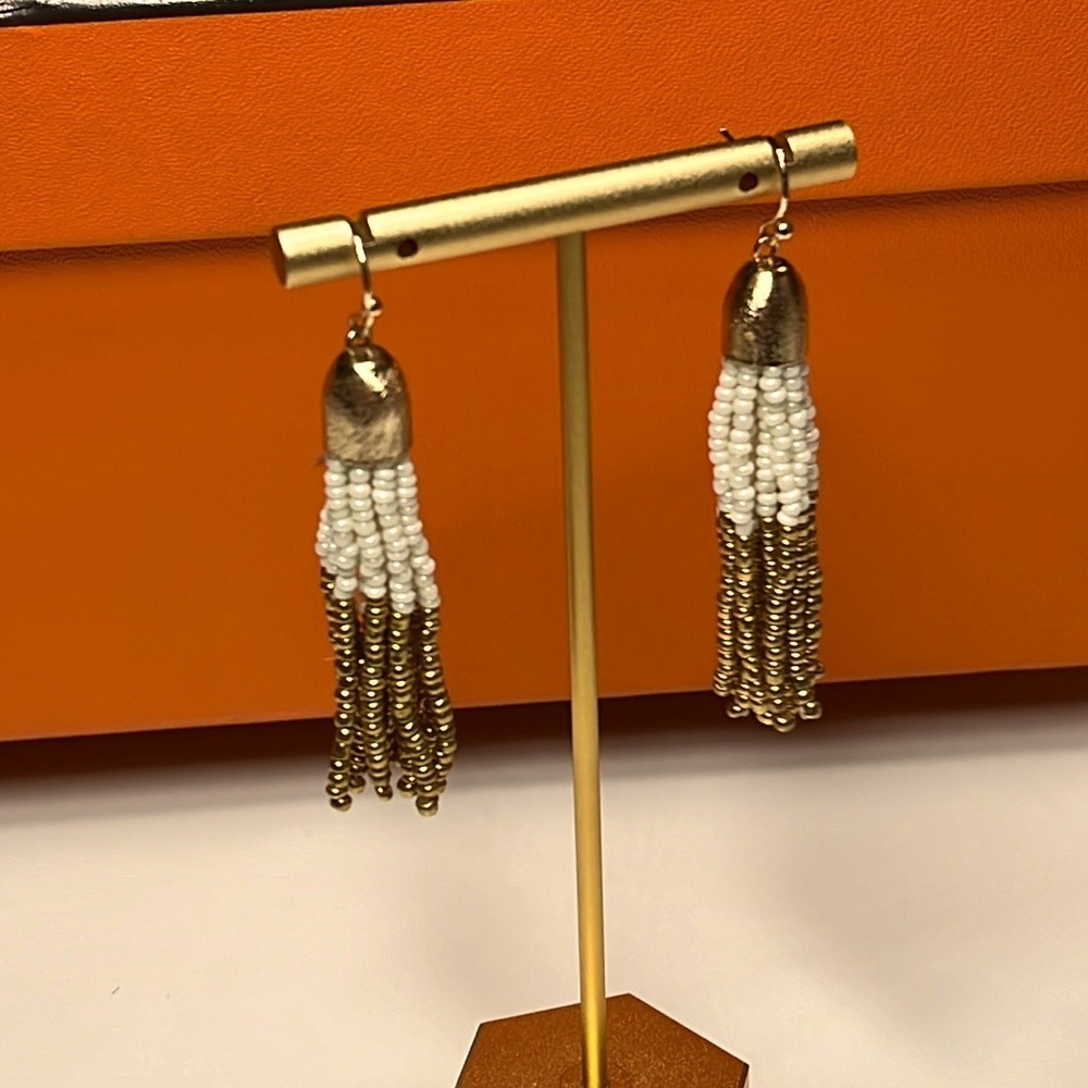 BEADED TASSEL EARRINGS